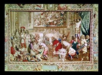 Ludwik XIV (1638-1715) odwiedza manufakturę Gobelinów, 15 października 1667